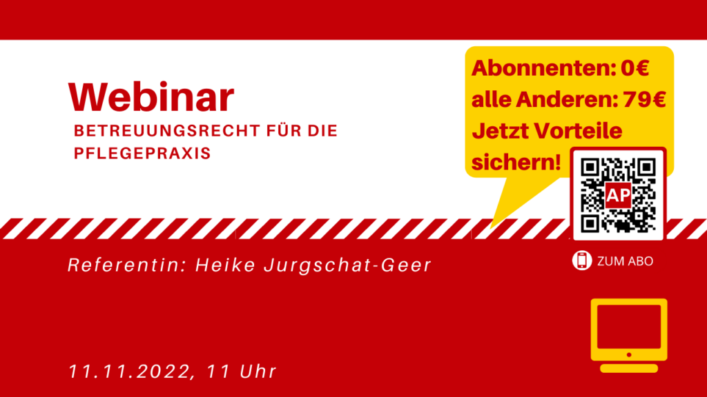 Webinar: Betreuungsrecht für die Pflegepraxis