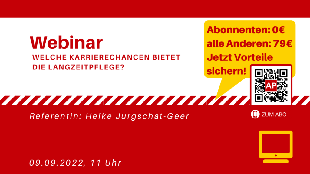 Webinar: Welche Karrierechancen bietet die Langzeitpflege?