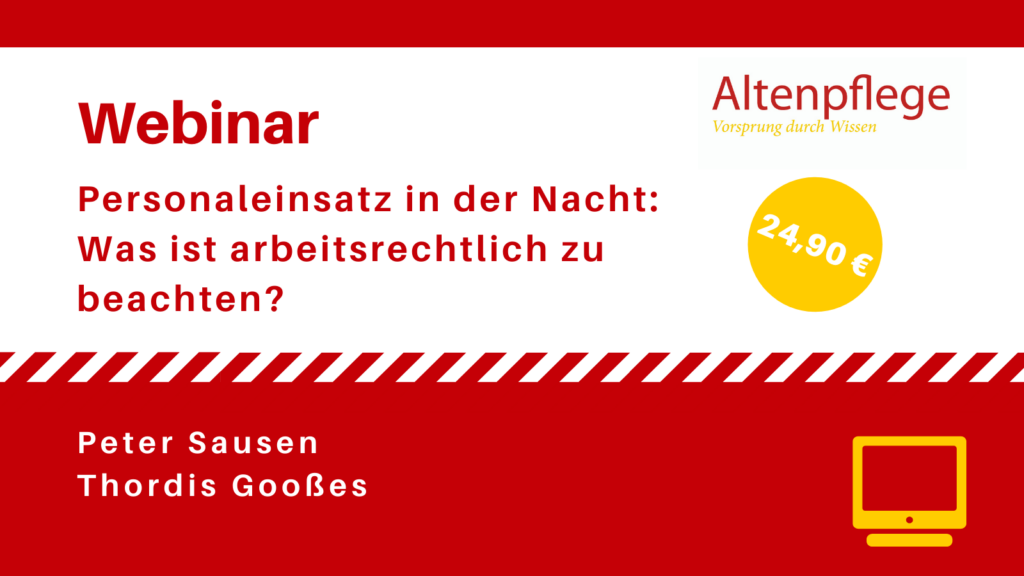 Webinar am 29.9.2020 zum Personaleinsatz in der Nacht