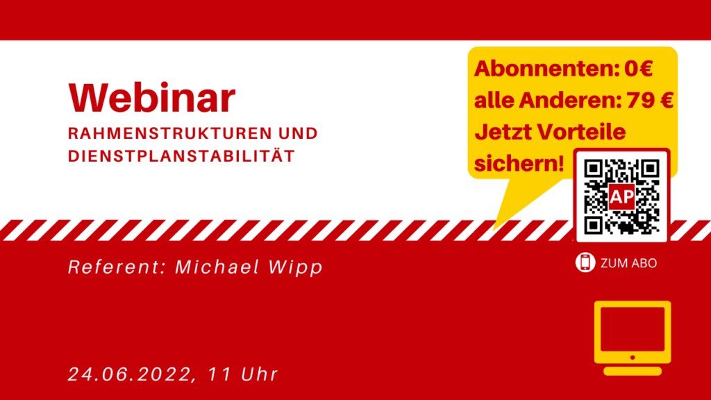 Webinar Rahmenstrukturen und Dienstplanstabilität