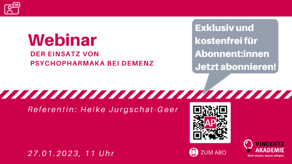 Webinar: Der Einsatz von Psychopharmaka bei Demenz
