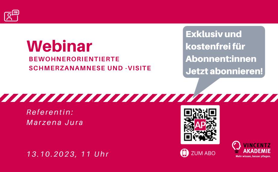 Webinar: Bewohnerorientierte Schmerzanamnese und -visite