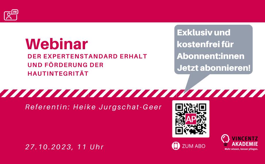 Webinar: Expertenstandard „Erhalt und Förderung der Hautintegrität“