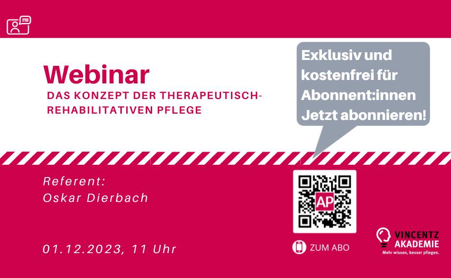 Webinar: Konzept der therapeutisch-rehabilitativen Pflege