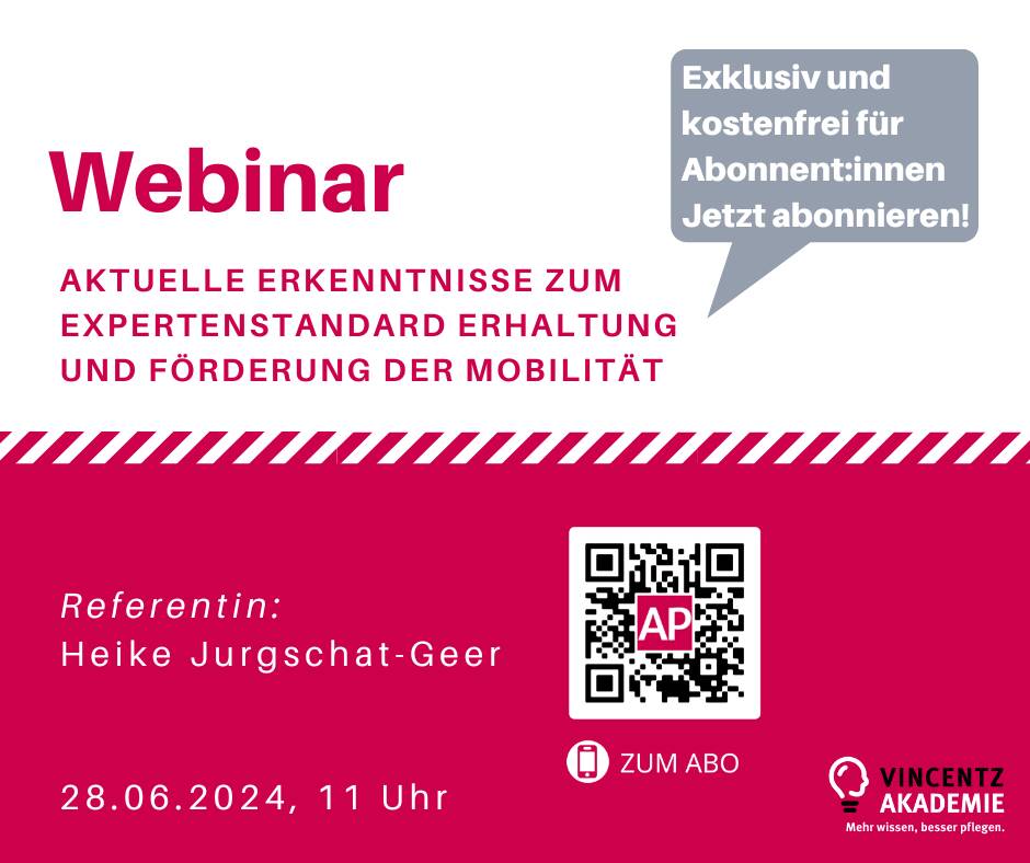 Webinar: Aktuelle Erkenntnisse zum Expertenstandard „Erhaltung und Förderung der Mobilität“