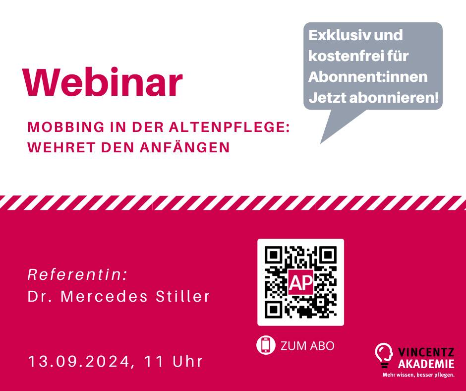 Webinar: Mobbing in der Altenpflege: Wehret den Anfängen