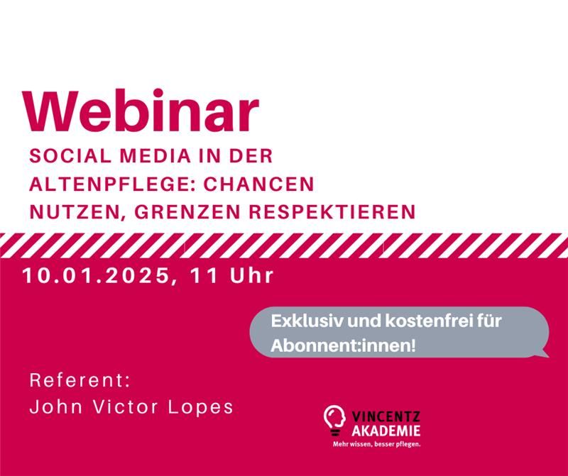 Webinar: Social Media in der Altenpflege: Chancen nutzen, Grenzen respektieren