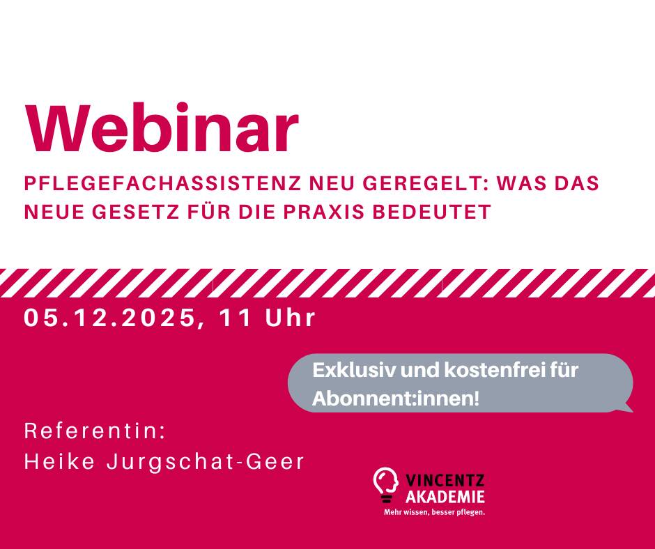 Webinar: Pflegefachassistenz neu geregelt: Was das neue Gesetz für die Praxis bedeutet