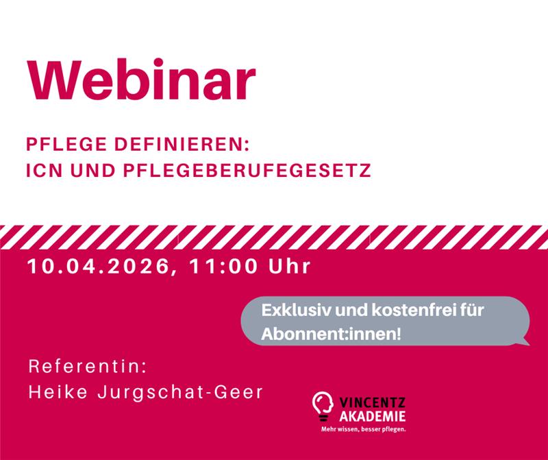Webinar: Pflege definieren: ICN und Pflegeberufegesetz