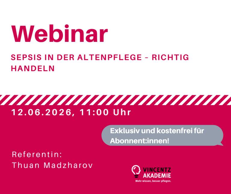 Webinar: Sepsis in der Altenpflege – richtig handeln