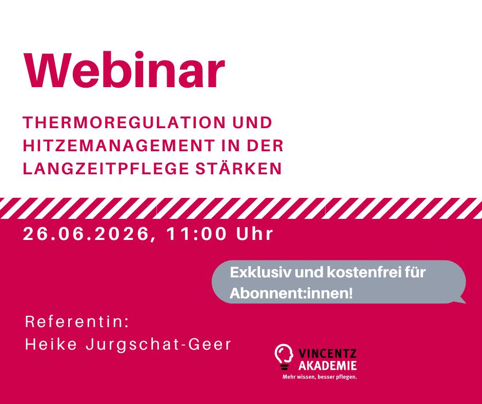 Webinar: Thermoregulation und Hitzemanagement in der Langzeitpflege stärken