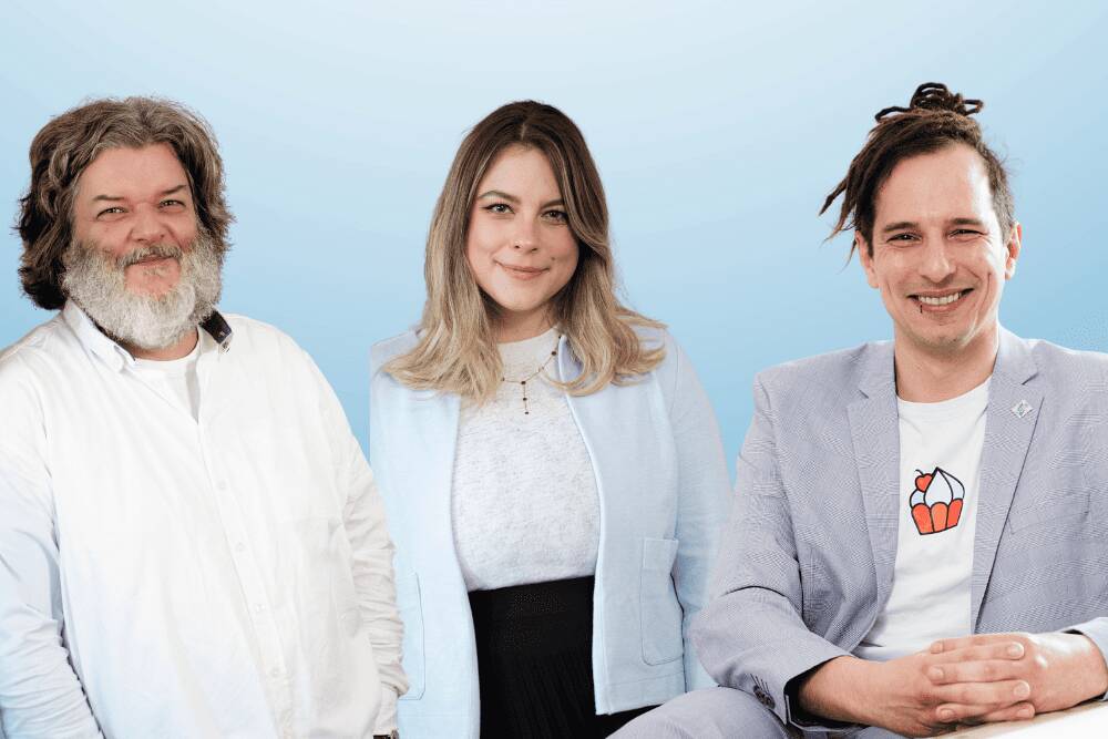 Das neugewählte Präsidium der VdPB (v.l.) Michael Wetterich ist neuer Präsident, Anna Kaiser und Michael Ecker sind beide Vizepräsidenten.