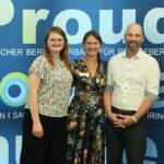 Silke Weber (1. stv. Vorsitzende), Karina Luginger (Mitte) und Julian-Anselm Bayer (2. stv. Vorsitzender).