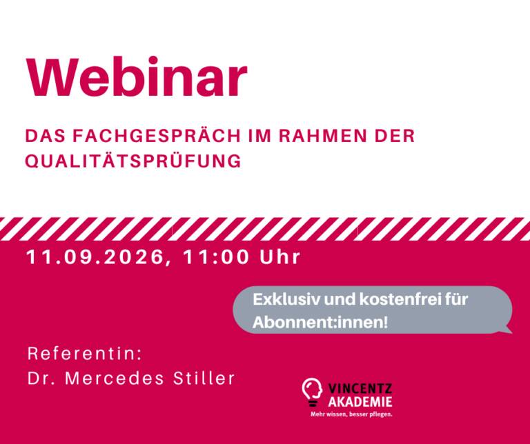 Webinar: Das Fachgespräch im Rahmen der Qualitätsprüfung